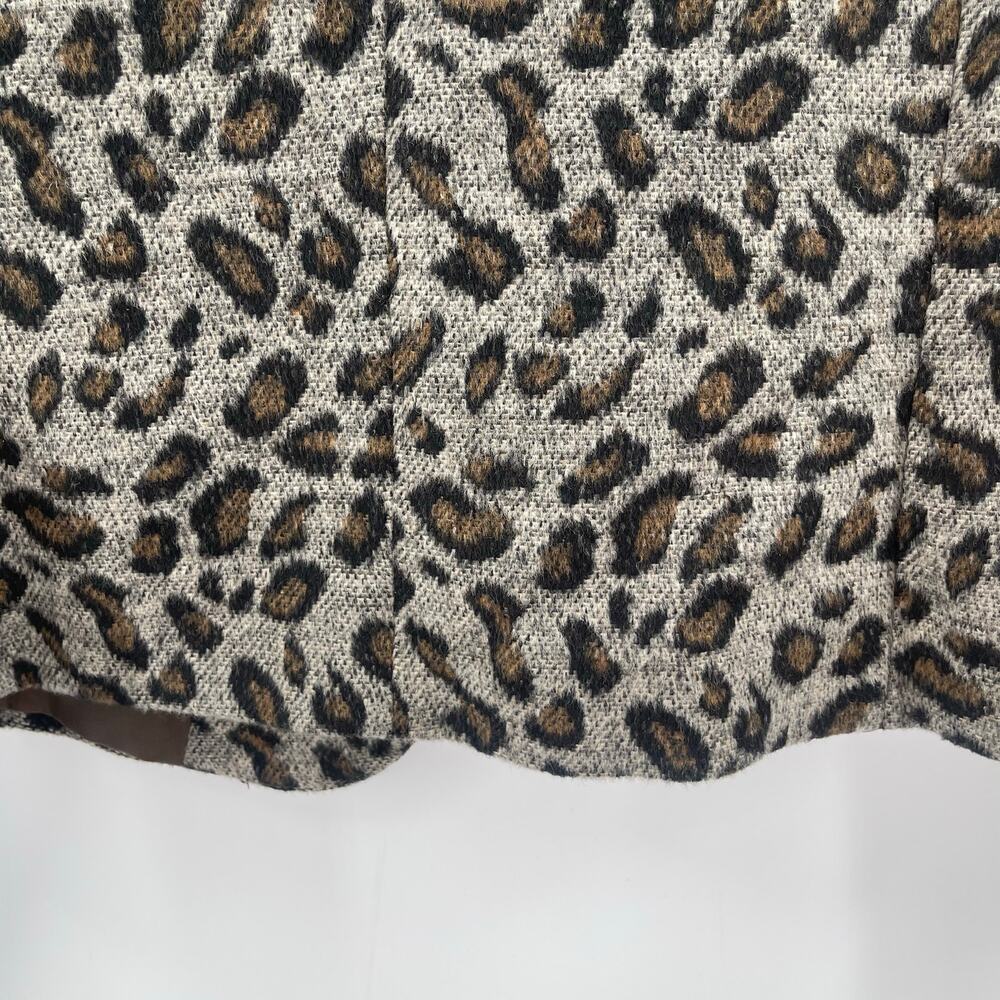 LOFT ANN TAYLOR Blazer Small Wool Blend Business Animal Print Office Work Career - Picture 6 of 12